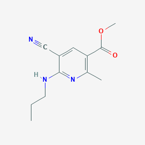 molecular formula C12H15N3O2 B2911599 Methyl 5-cyano-2-methyl-6-(propylamino)nicotinate CAS No. 303146-91-0