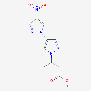 molecular formula C10H11N5O4 B2911605 3-[4-(4-Nitropyrazol-1-yl)pyrazol-1-yl]butanoic acid CAS No. 2054953-25-0