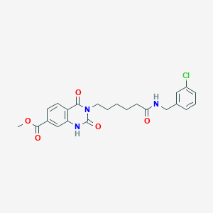 molecular formula C23H24ClN3O5 B2911611 methyl 3-[6-[(3-chlorophenyl)methylamino]-6-oxohexyl]-2,4-dioxo-1H-quinazoline-7-carboxylate CAS No. 896384-28-4