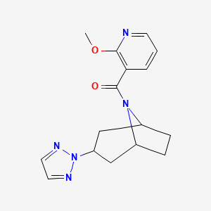 molecular formula C16H19N5O2 B2911613 ((1R,5S)-3-(2H-1,2,3-triazol-2-yl)-8-azabicyclo[3.2.1]octan-8-yl)(2-methoxypyridin-3-yl)methanone CAS No. 2108363-10-4