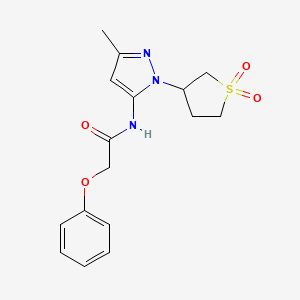 B2911617 N-(1-(1,1-dioxidotetrahydrothiophen-3-yl)-3-methyl-1H-pyrazol-5-yl)-2-phenoxyacetamide CAS No. 1170464-35-3