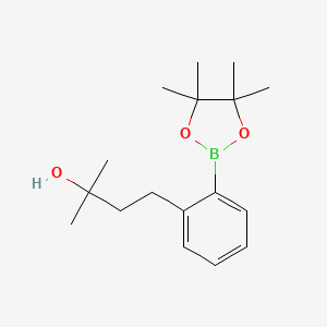 molecular formula C17H27BO3 B2911618 2-甲基-4-(2-(4,4,5,5-四甲基-1,3,2-二氧杂硼环-2-基)苯基)丁烷-2-醇 CAS No. 1362243-52-4