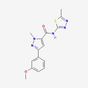 B2911619 3-(3-methoxyphenyl)-1-methyl-N-(5-methyl-1,3,4-thiadiazol-2-yl)-1H-pyrazole-5-carboxamide CAS No. 1219905-37-9