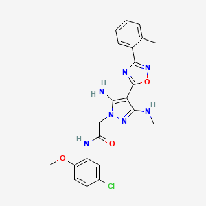 B2911629 2-(5-amino-3-(methylamino)-4-(3-(o-tolyl)-1,2,4-oxadiazol-5-yl)-1H-pyrazol-1-yl)-N-(5-chloro-2-methoxyphenyl)acetamide CAS No. 1170249-05-4