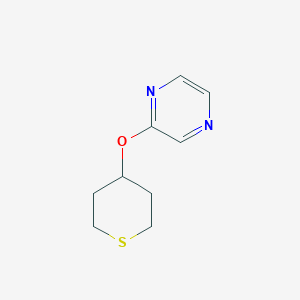 molecular formula C9H12N2OS B2911636 2-(Thian-4-yloxy)pyrazine CAS No. 2198020-56-1