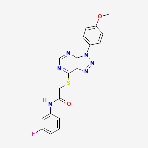molecular formula C19H15FN6O2S B2911637 N-(3-fluorophenyl)-2-((3-(4-methoxyphenyl)-3H-[1,2,3]triazolo[4,5-d]pyrimidin-7-yl)thio)acetamide CAS No. 863500-31-6