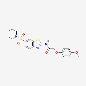 2-(4-methoxyphenoxy)-N-(6-(piperidin-1-ylsulfonyl)benzo[d]thiazol-2-yl)acetamide