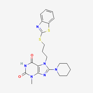 7-(3-(benzo[d]thiazol-2-ylthio)propyl)-3-methyl-8-(piperidin-1-yl)-1H-purine-2,6(3H,7H)-dione