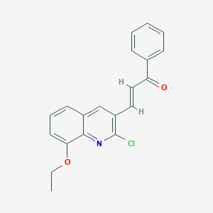 molecular formula C20H16ClNO2 B2911649 (E)-3-(2-Chloro-8-ethoxyquinolin-3-yl)-1-phenylprop-2-en-1-one CAS No. 1808794-11-7