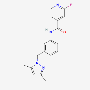 N-{3-[(3,5-dimethyl-1H-pyrazol-1-yl)methyl]phenyl}-2-fluoropyridine-4-carboxamide