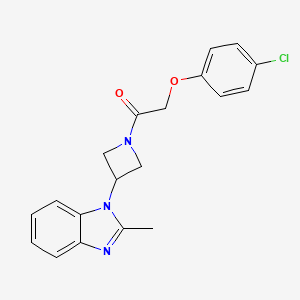 molecular formula C19H18ClN3O2 B2911653 2-(4-Chlorophenoxy)-1-[3-(2-methylbenzimidazol-1-yl)azetidin-1-yl]ethanone CAS No. 2380190-24-7