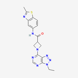 molecular formula C18H18N8OS B2911657 1-(3-ethyl-3H-[1,2,3]triazolo[4,5-d]pyrimidin-7-yl)-N-(2-methylbenzo[d]thiazol-5-yl)azetidine-3-carboxamide CAS No. 1448036-24-5