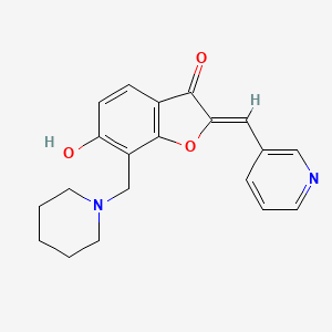 molecular formula C20H20N2O3 B2911665 (Z)-6-hydroxy-7-(piperidin-1-ylmethyl)-2-(pyridin-3-ylmethylene)benzofuran-3(2H)-one CAS No. 899389-90-3