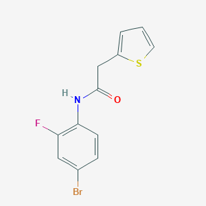 molecular formula C12H9BrFNOS B291167 N-(4-bromo-2-fluorophenyl)-2-(2-thienyl)acetamide 