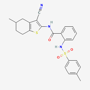B2911680 N-(3-cyano-5-methyl-4,5,6,7-tetrahydro-1-benzothiophen-2-yl)-2-[(4-methylphenyl)sulfonylamino]benzamide CAS No. 392238-99-2