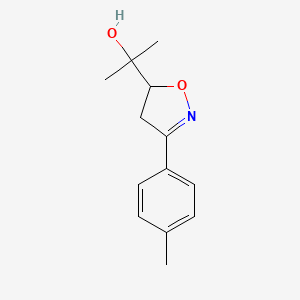 B2911684 2-[3-(4-Methylphenyl)-4,5-dihydro-5-isoxazolyl]-2-propanol CAS No. 1609639-69-1