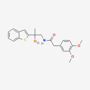 B2911688 N-(2-(benzo[b]thiophen-2-yl)-2-hydroxypropyl)-2-(3,4-dimethoxyphenyl)acetamide CAS No. 2034403-67-1