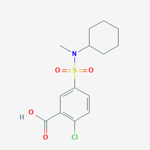 molecular formula C14H18ClNO4S B2911695 2-Chloro-5-[cyclohexyl(methyl)sulfamoyl]benzoic acid CAS No. 743451-72-1