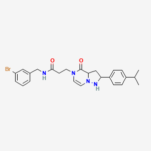 N-[(3-bromophenyl)methyl]-3-{4-oxo-2-[4-(propan-2-yl)phenyl]-4H,5H-pyrazolo[1,5-a]pyrazin-5-yl}propanamide