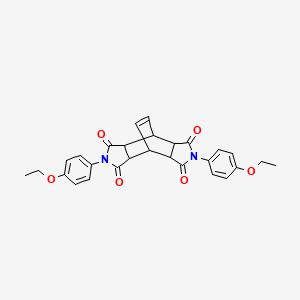 molecular formula C28H26N2O6 B2911700 2,6-bis(4-ethoxyphenyl)-4,4a,8,8a-tetrahydro-4,8-ethenopyrrolo[3,4-f]isoindole-1,3,5,7(2H,3aH,6H,7aH)-tetraone CAS No. 474648-03-8