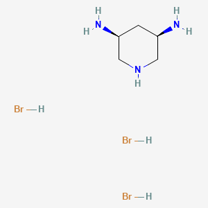 molecular formula C5H16Br3N3 B2911701 Rel-(3R,5S)-piperidine-3,5-diamine trihydrobromide CAS No. 267418-91-7