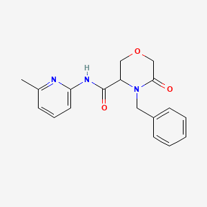 molecular formula C18H19N3O3 B2911705 4-benzyl-N-(6-methylpyridin-2-yl)-5-oxomorpholine-3-carboxamide CAS No. 1351589-34-8