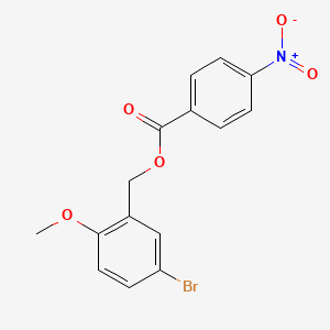 molecular formula C15H12BrNO5 B2911718 5-Bromo-2-methoxybenzyl 4-nitrobenzenecarboxylate CAS No. 331459-95-1
