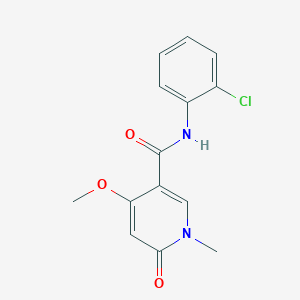 molecular formula C14H13ClN2O3 B2911729 N-(2-chlorophenyl)-4-methoxy-1-methyl-6-oxo-1,6-dihydropyridine-3-carboxamide CAS No. 2034379-73-0