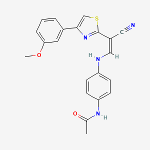 molecular formula C21H18N4O2S B2911731 (Z)-N-(4-((2-cyano-2-(4-(3-methoxyphenyl)thiazol-2-yl)vinyl)amino)phenyl)acetamide CAS No. 477187-31-8