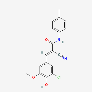 (E)-3-(3-chloro-4-hydroxy-5-methoxyphenyl)-2-cyano-N-(4-methylphenyl)prop-2-enamide