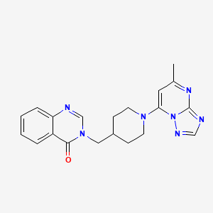 molecular formula C20H21N7O B2911742 3-[[1-(5-Methyl-[1,2,4]triazolo[1,5-a]pyrimidin-7-yl)piperidin-4-yl]methyl]quinazolin-4-one CAS No. 2415599-15-2