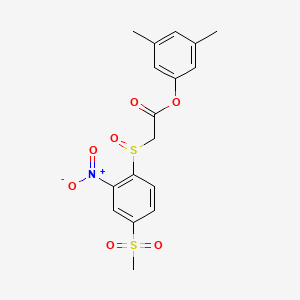 molecular formula C17H17NO7S2 B2911746 (3,5-Dimethylphenyl) 2-(4-methylsulfonyl-2-nitrophenyl)sulfinylacetate CAS No. 957400-10-1
