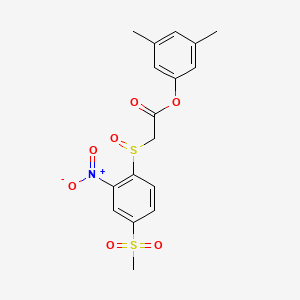 molecular formula C17H17NO7S2 B2911746 3,5-DIMETHYLPHENYL 2-(4-METHANESULFONYL-2-NITROBENZENESULFINYL)ACETATE CAS No. 957400-10-1