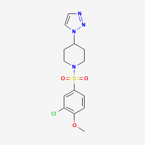 molecular formula C14H17ClN4O3S B2911748 1-((3-chloro-4-methoxyphenyl)sulfonyl)-4-(1H-1,2,3-triazol-1-yl)piperidine CAS No. 1795361-58-8