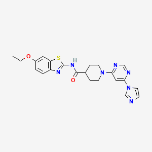 1-(6-(1H-imidazol-1-yl)pyrimidin-4-yl)-N-(6-ethoxybenzo[d]thiazol-2-yl)piperidine-4-carboxamide