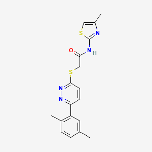 2-((6-(2,5-dimethylphenyl)pyridazin-3-yl)thio)-N-(4-methylthiazol-2-yl)acetamide