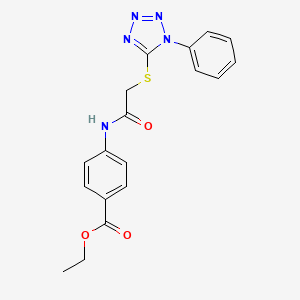 ethyl 4-{2-[(1-phenyl-1H-1,2,3,4-tetrazol-5-yl)sulfanyl]acetamido}benzoate