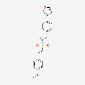molecular formula C20H21NO4S B2911765 N-(4-(furan-3-yl)benzyl)-2-(4-methoxyphenyl)ethanesulfonamide CAS No. 2034285-48-6