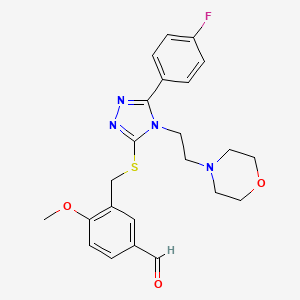 3-[[5-(4-Fluorophenyl)-4-(2-morpholin-4-ylethyl)-1,2,4-triazol-3-yl]sulfanylmethyl]-4-methoxybenzaldehyde