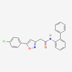 molecular formula C23H17ClN2O2 B2911771 N-([1,1'-biphenyl]-2-yl)-2-(5-(4-chlorophenyl)isoxazol-3-yl)acetamide CAS No. 952977-08-1