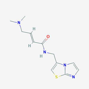 molecular formula C12H16N4OS B2911783 (E)-4-(Dimethylamino)-N-(imidazo[2,1-b][1,3]thiazol-3-ylmethyl)but-2-enamide CAS No. 2411337-98-7