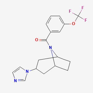 ((1R,5S)-3-(1H-imidazol-1-yl)-8-azabicyclo[3.2.1]octan-8-yl)(3-(trifluoromethoxy)phenyl)methanone