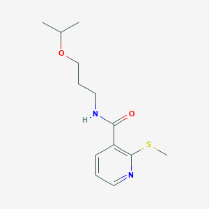 2-(methylsulfanyl)-N-[3-(propan-2-yloxy)propyl]pyridine-3-carboxamide