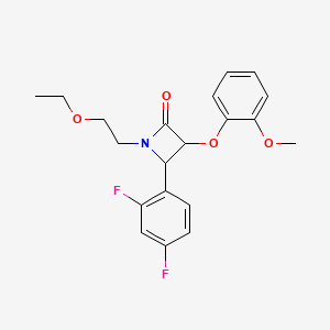 4-(2,4-Difluorophenyl)-1-(2-ethoxyethyl)-3-(2-methoxyphenoxy)azetidin-2-one