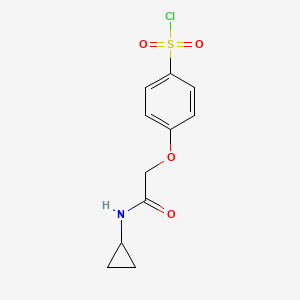 molecular formula C11H12ClNO4S B2911794 4-[(Cyclopropylcarbamoyl)methoxy]benzene-1-sulfonyl chloride CAS No. 944887-89-2