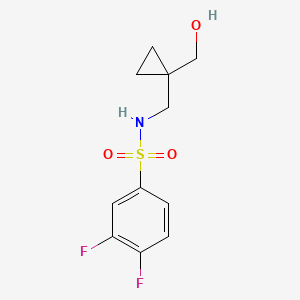 molecular formula C11H13F2NO3S B2911796 3,4-difluoro-N-((1-(hydroxymethyl)cyclopropyl)methyl)benzenesulfonamide CAS No. 1286717-94-9