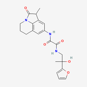 molecular formula C21H23N3O5 B2911799 N1-(2-(furan-2-yl)-2-hydroxypropyl)-N2-(1-methyl-2-oxo-2,4,5,6-tetrahydro-1H-pyrrolo[3,2,1-ij]quinolin-8-yl)oxalamide CAS No. 1421532-23-1