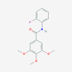 molecular formula C16H16FNO4 B291180 N-(2-Fluorophenyl)-3,4,5-trimethoxybenzamide 