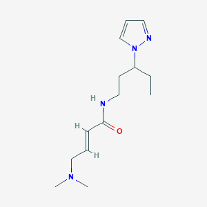 (E)-4-(Dimethylamino)-N-(3-pyrazol-1-ylpentyl)but-2-enamide