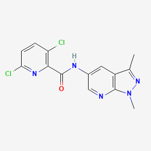 molecular formula C14H11Cl2N5O B2911808 3,6-dichloro-N-(1,3-dimethylpyrazolo[3,4-b]pyridin-5-yl)pyridine-2-carboxamide CAS No. 1119271-98-5
